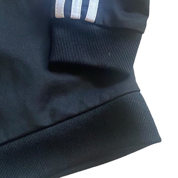 ADIDAS Boys Tricot Track Jacket Black White Stripes 24 months. Like New - Picture 7 of 7